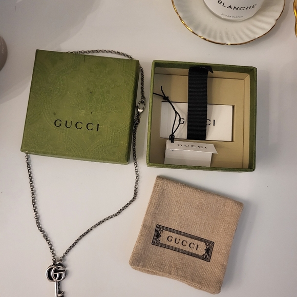 Gucci GG Marmont Sterling Silver Key Necklace - Picture 3 of 4